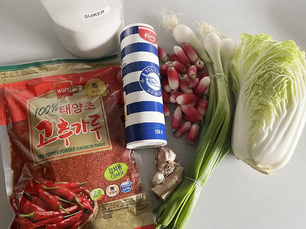 Zelf kimchi maken ingrediënten