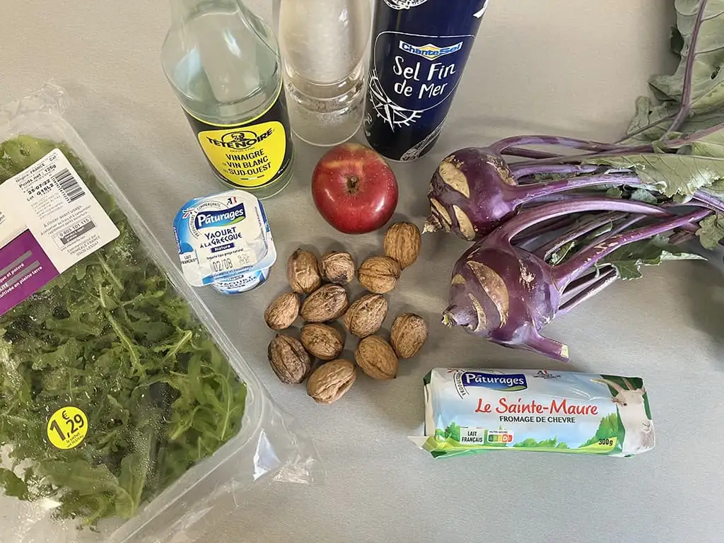 Koolrabi salade ingrediënten