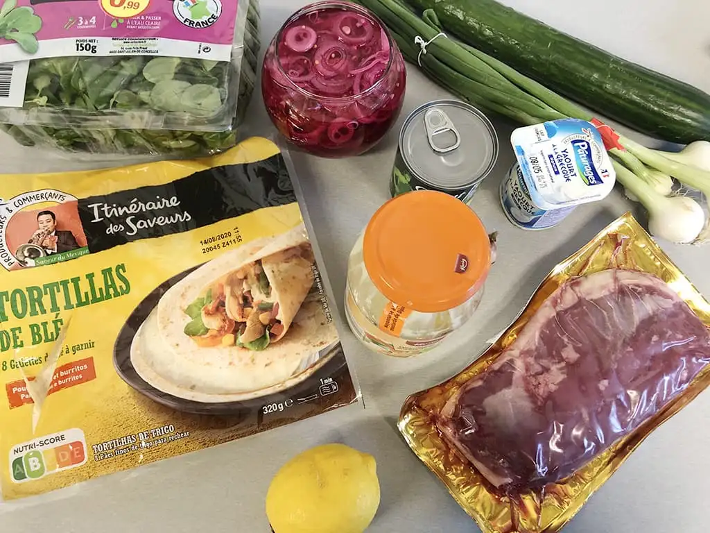 Wrap met eend ingrediënten