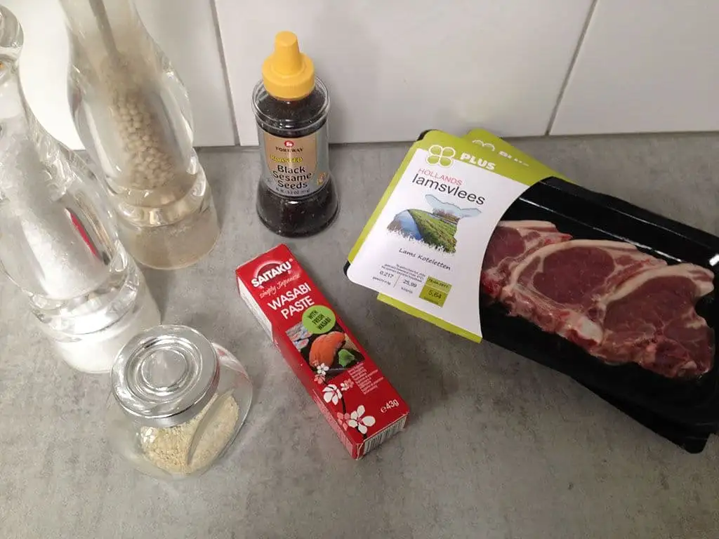 Lamskarbonade met wasabi en sesam ingrediënten