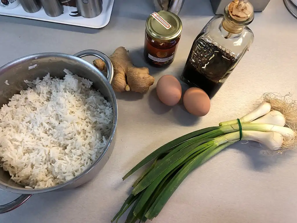 Gebakken rijst ingrediënten