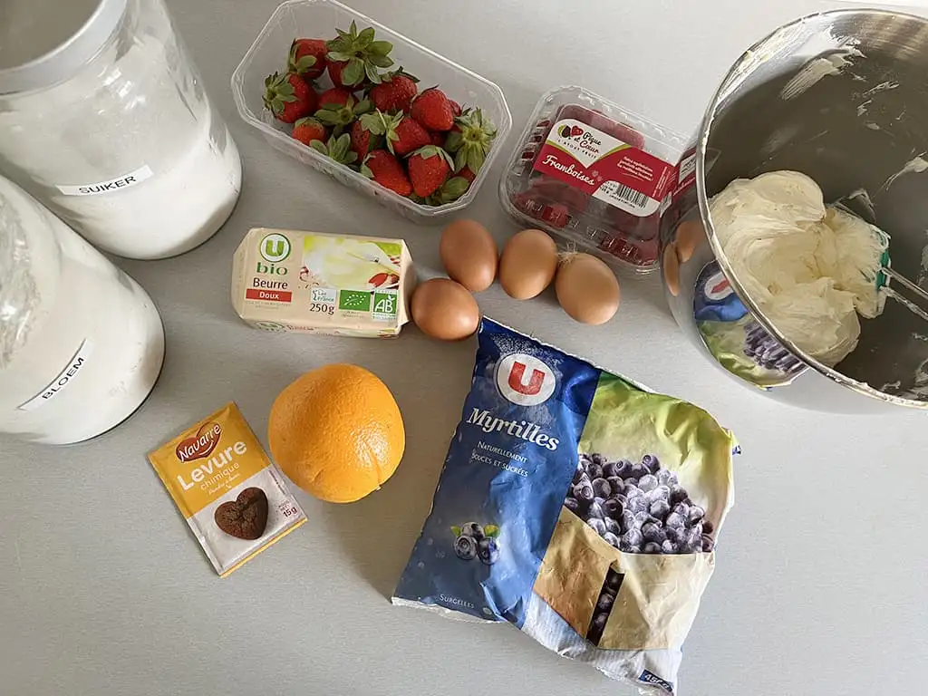 Blauwe bessentaart met botercrème ingrediënten