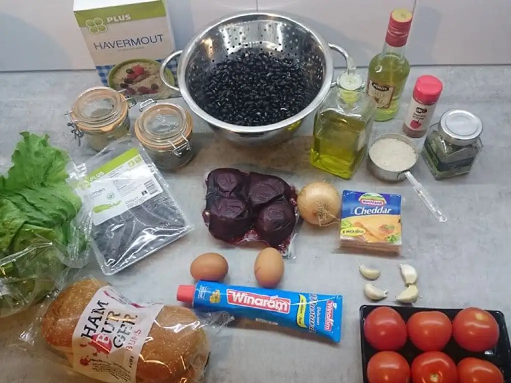 Geroosterde rode bietenburger (vegan) ingrediënten