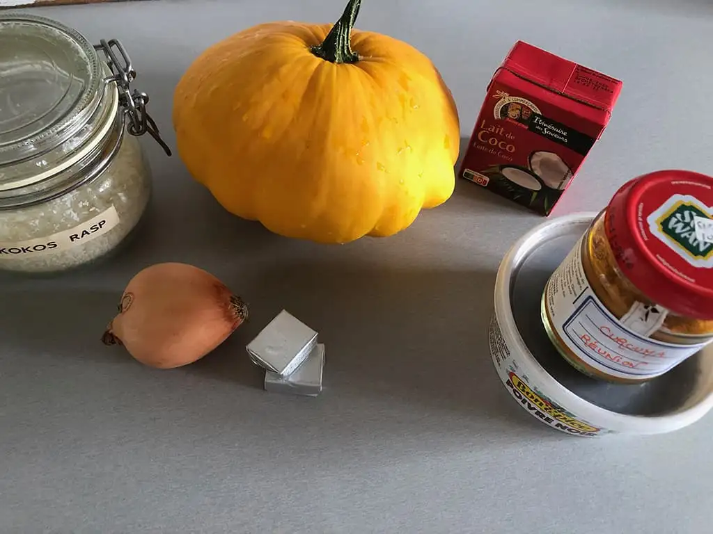 Pâtisson-kokossoep ingrediënten