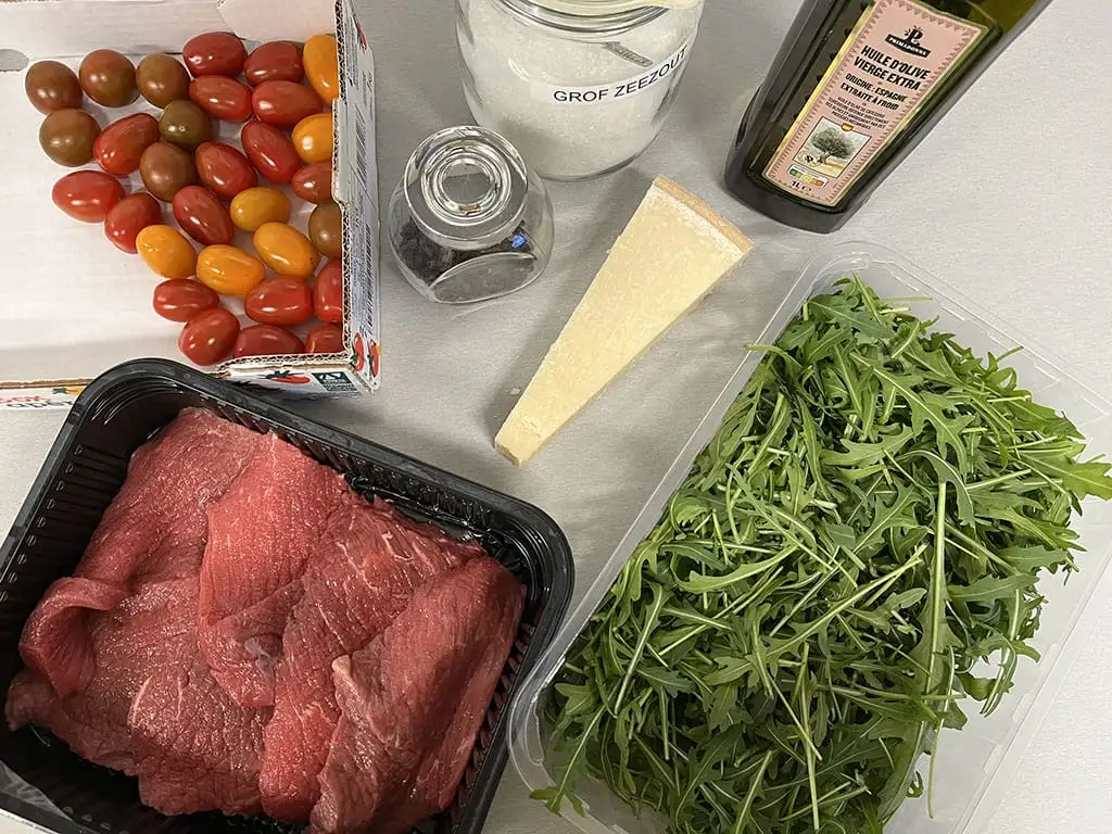 Tagliata - Italiaanse biefstuksalade ingrediënten