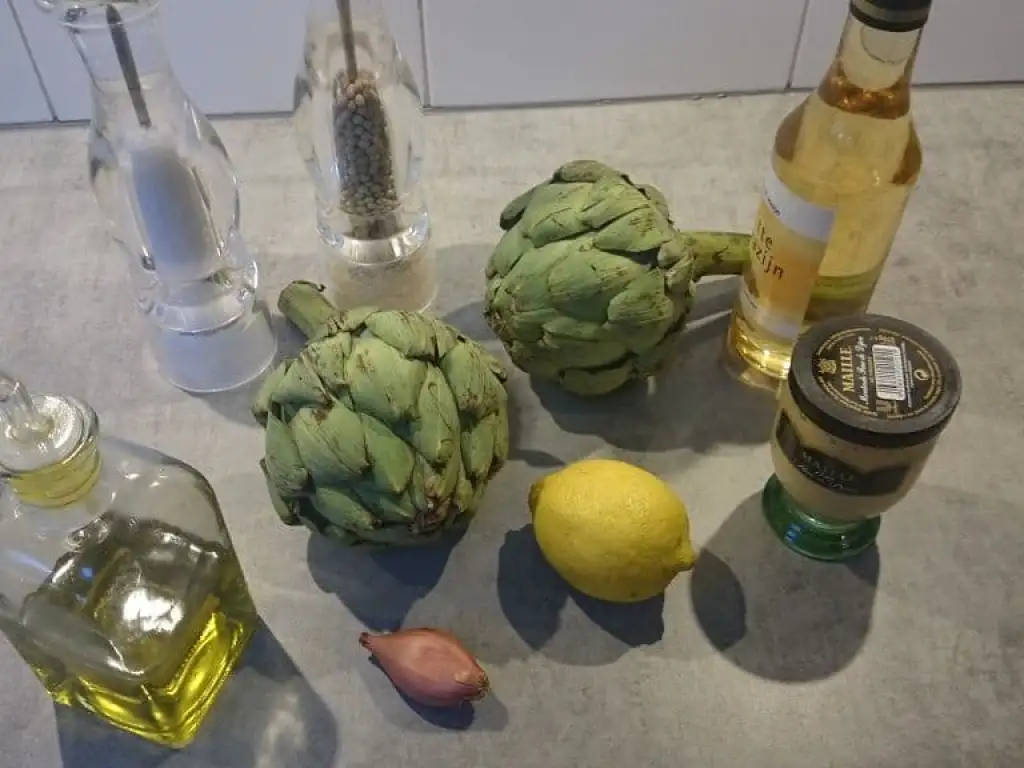 Artisjokken met sjalot-vinaigrette ingrediënten