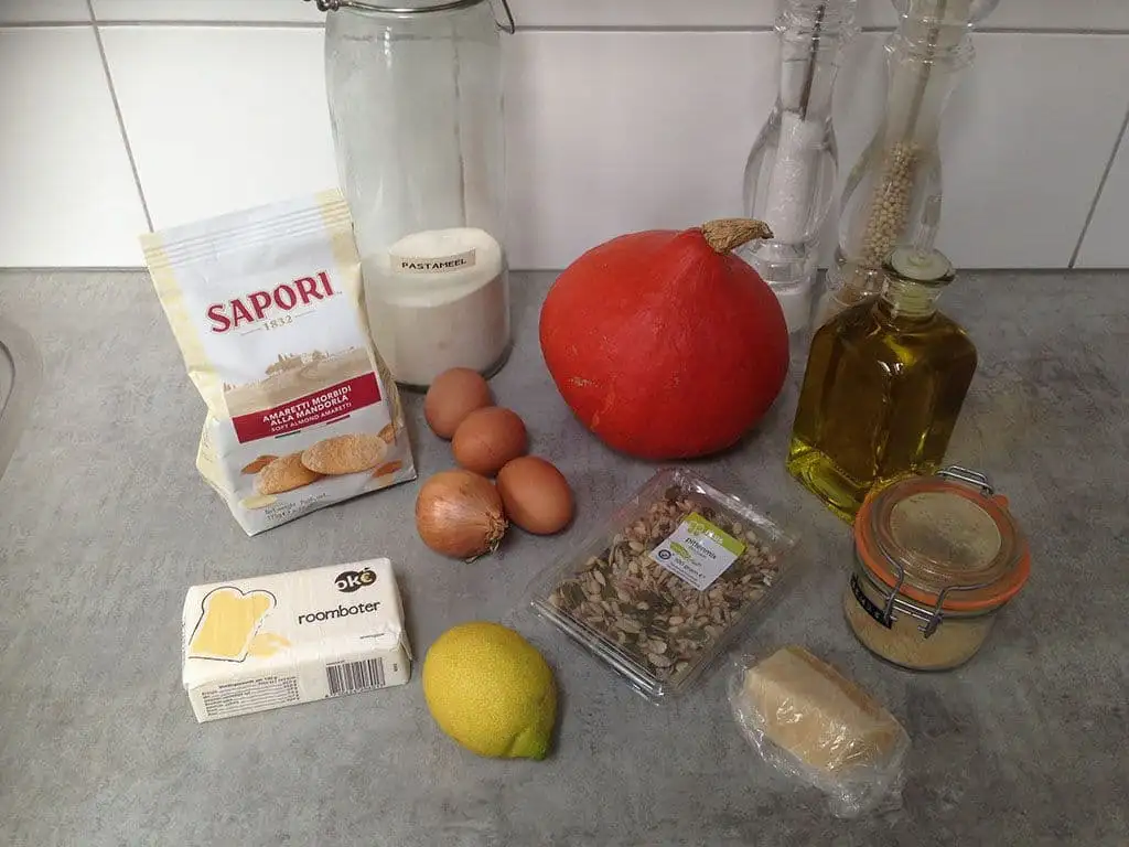 Ravioli met pompoen en amaretti ingrediënten