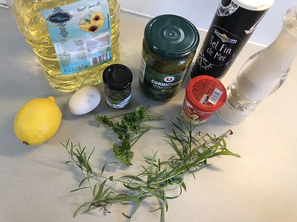 Gribiche saus ingrediënten