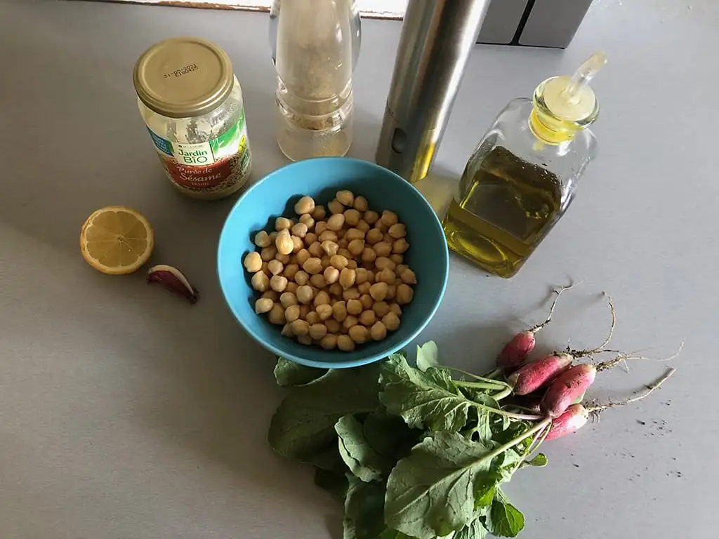 Hummus met radijs ingrediënten