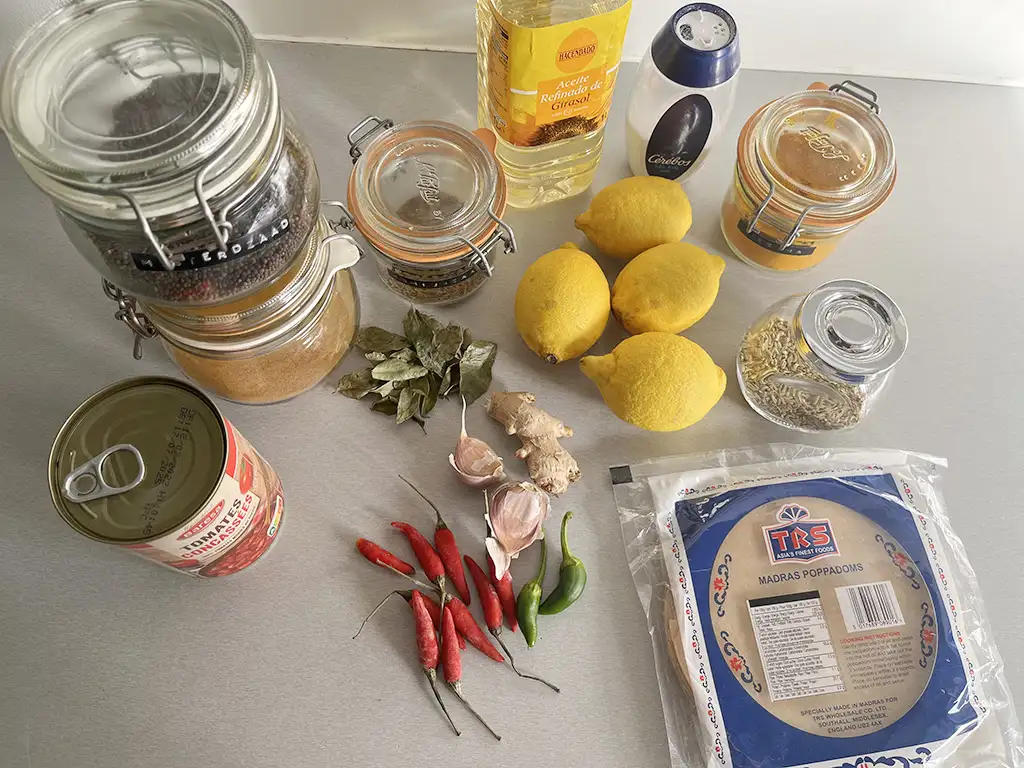 Papadum dips ingrediënten