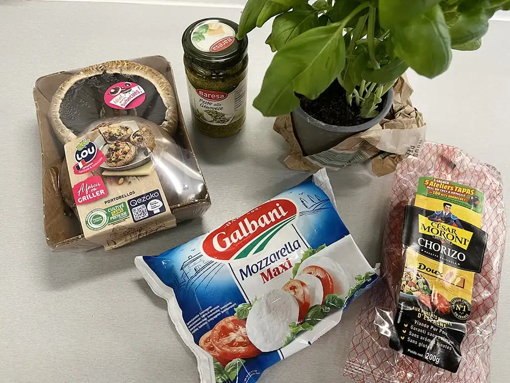 Gevulde portobello met chorizo ingrediënten