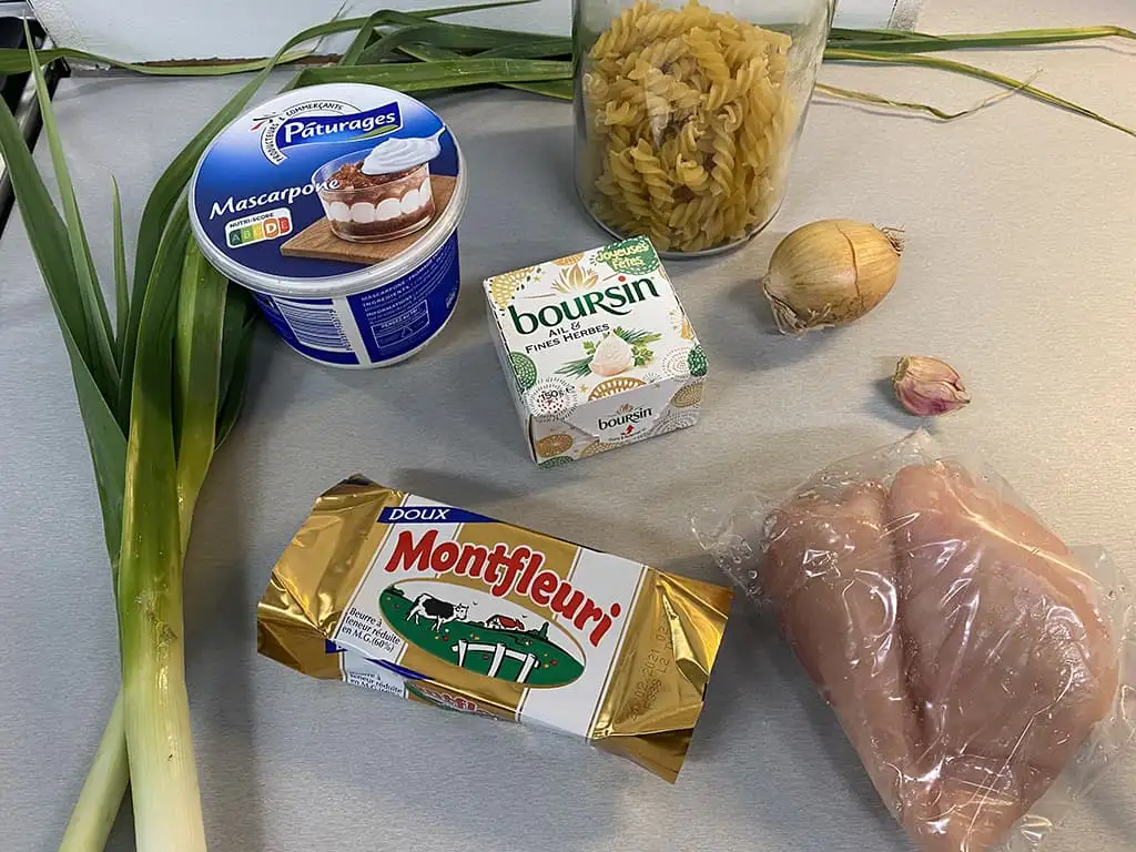 Pasta met kip en mascarpone roomsaus ingrediënten
