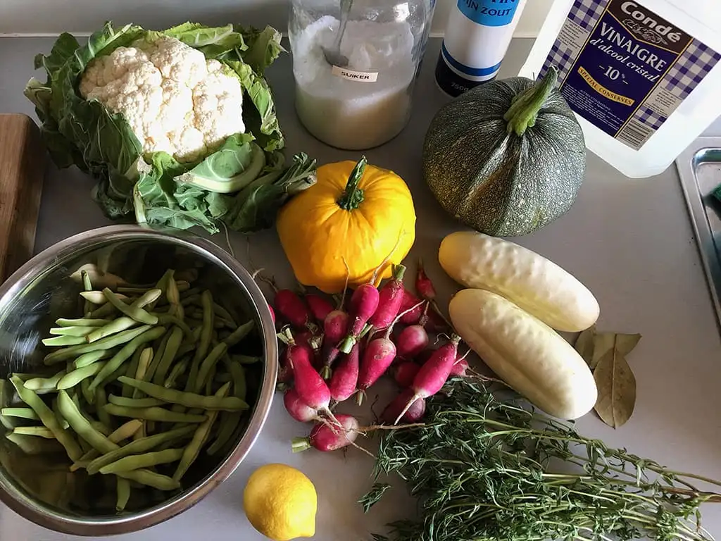 Tafelzuur: zoetzure groenten ingrediënten