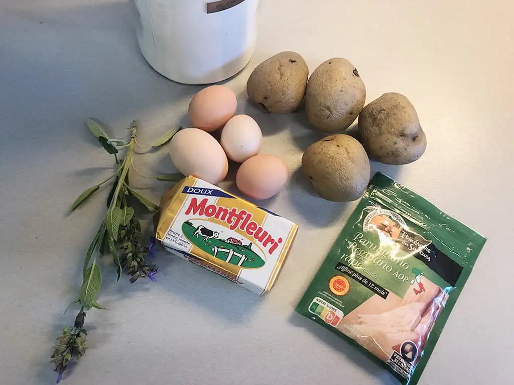 Gnocchi met salieboter ingrediënten