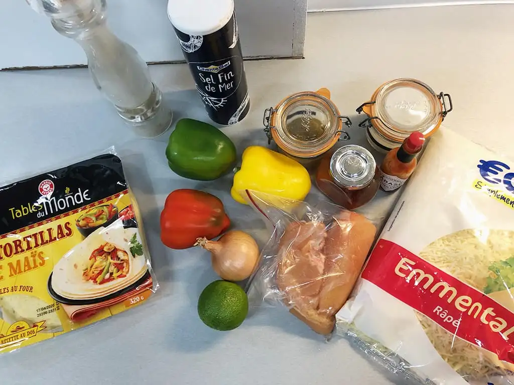 Kip fajita ingrediënten