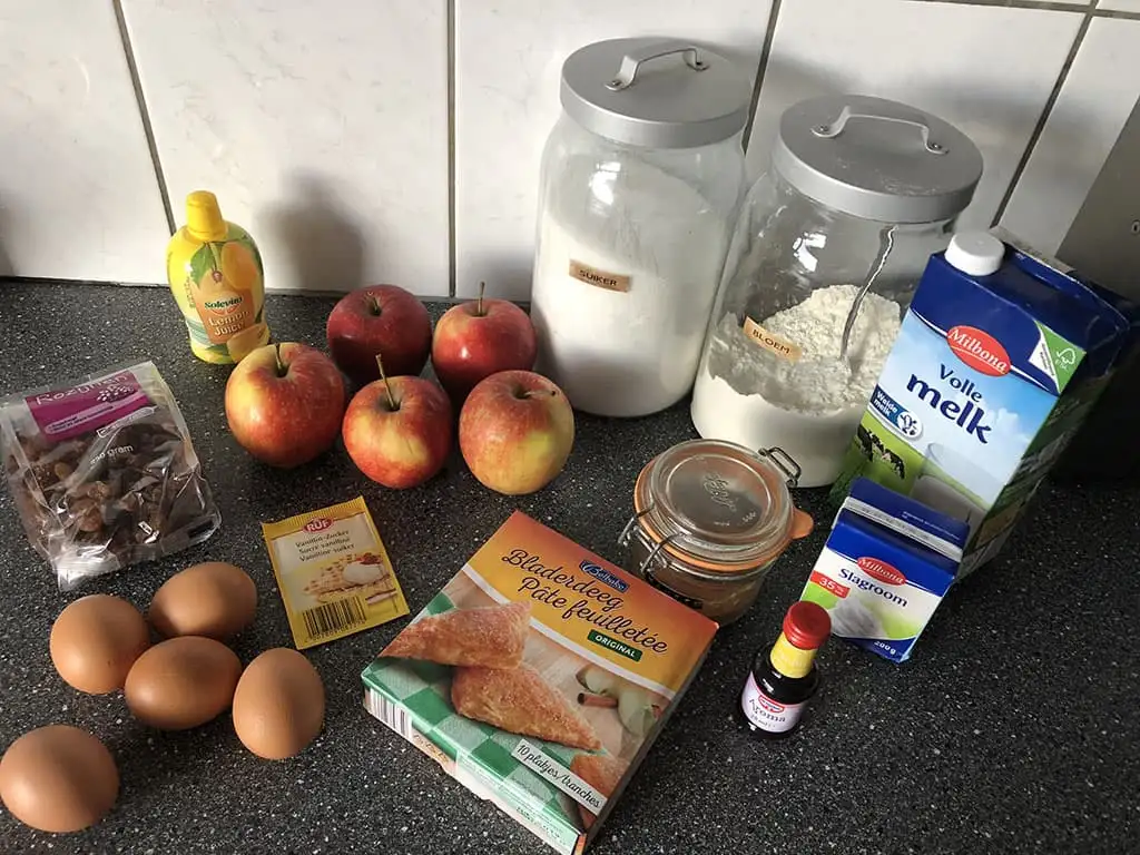 Apfelstrudel met vanillesaus ingrediënten