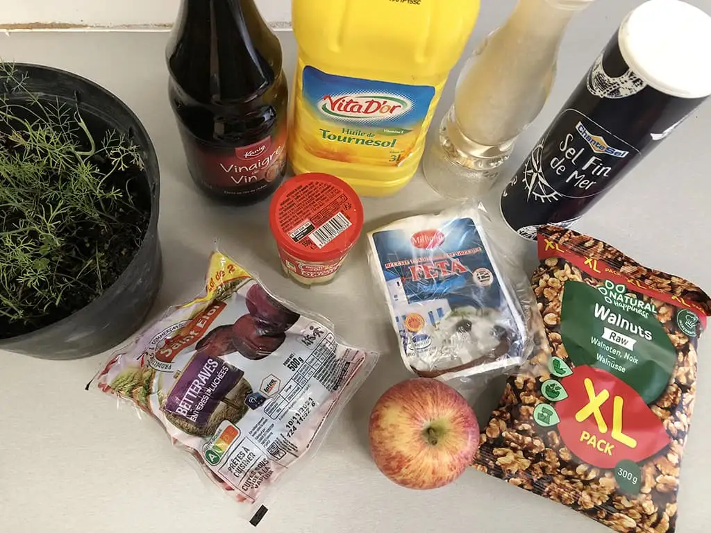 Bietensalade met appel en feta ingrediënten