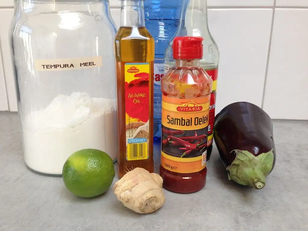 Aubergine tempura ingrediënten