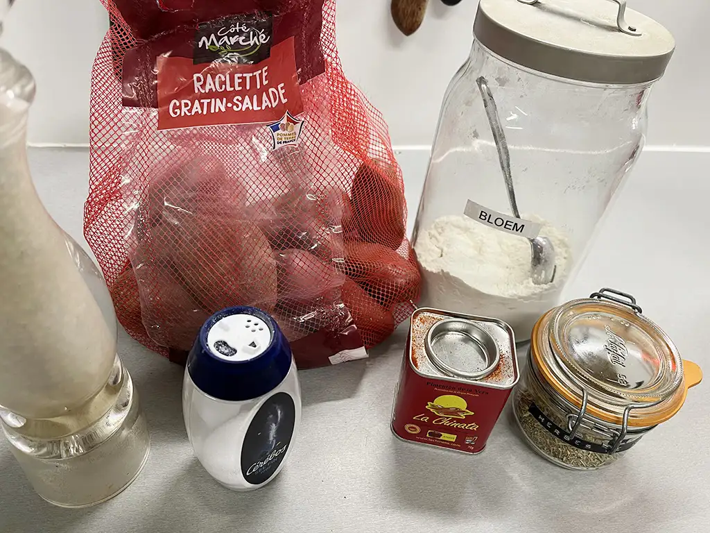 Krokante aardappel wedges ingrediënten