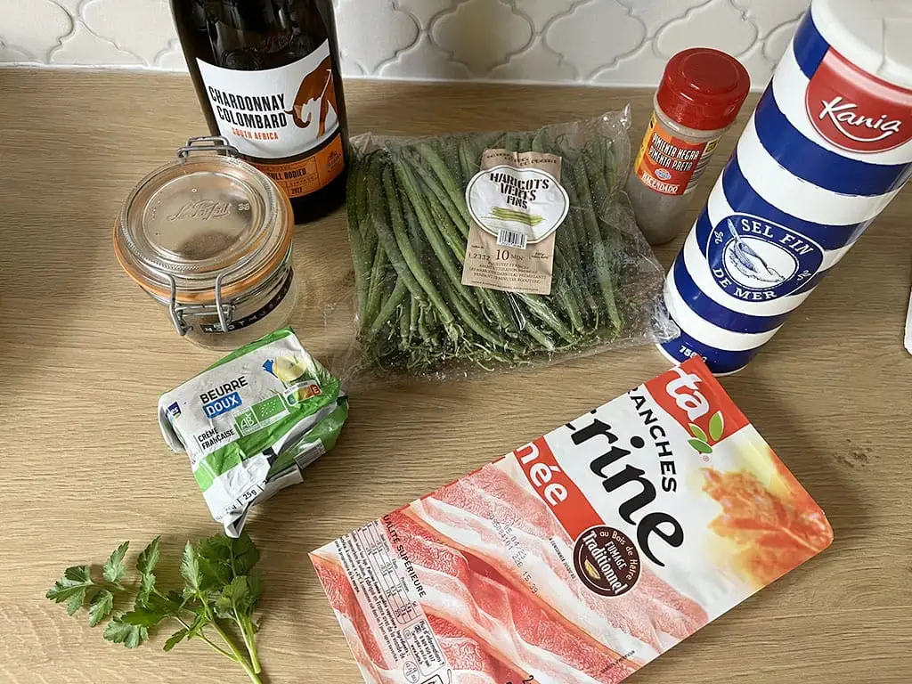Haricots verts met spek ingrediënten