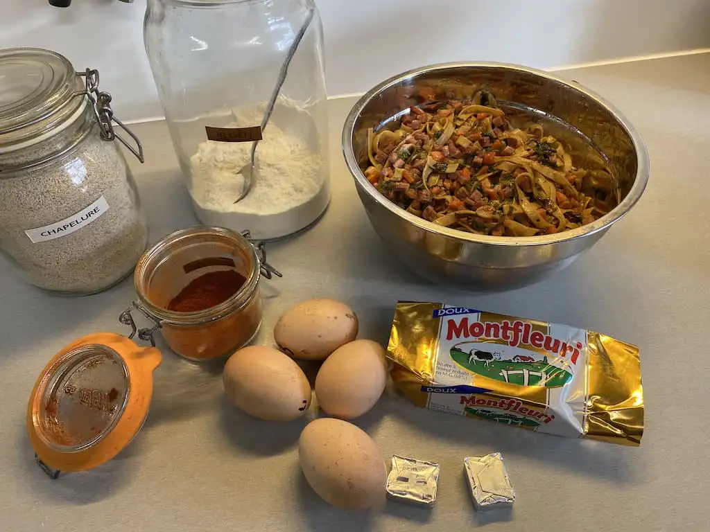 Zelfgemaakte bamischijf ingrediënten