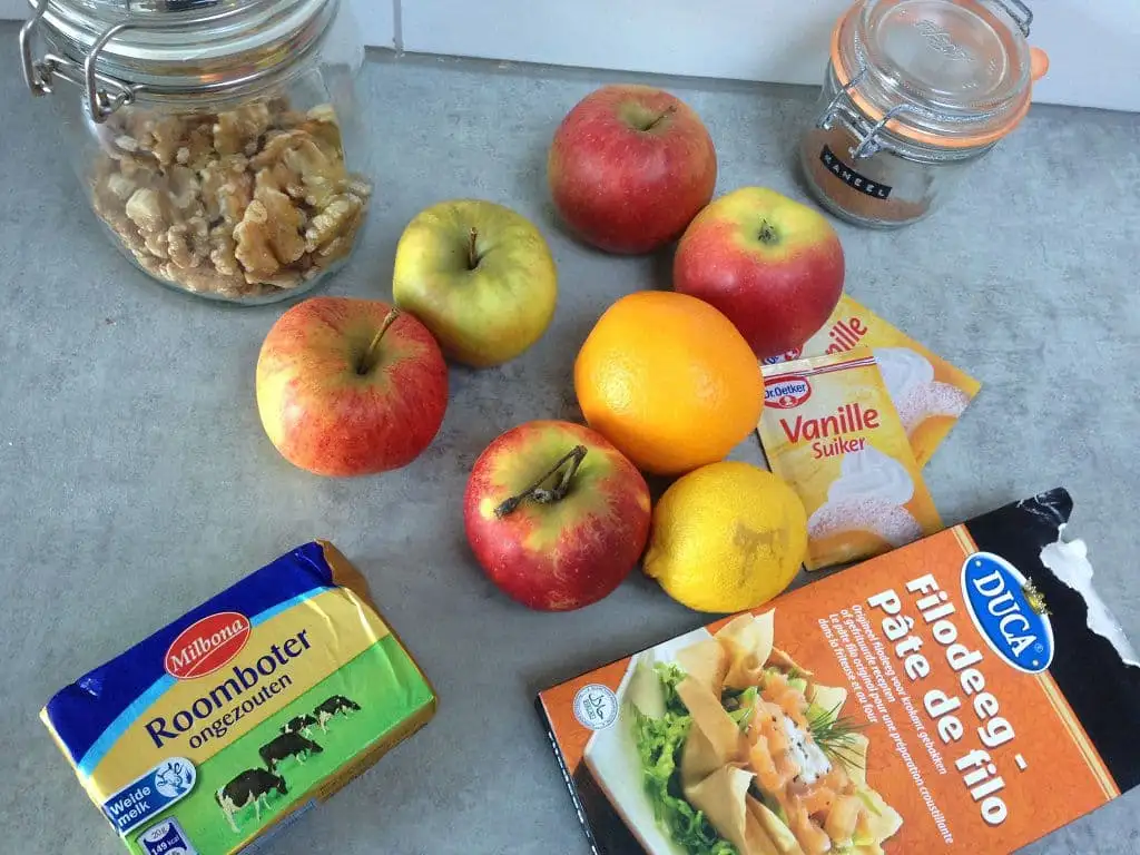 Mini appeltaartjes in filodeeg ingrediënten