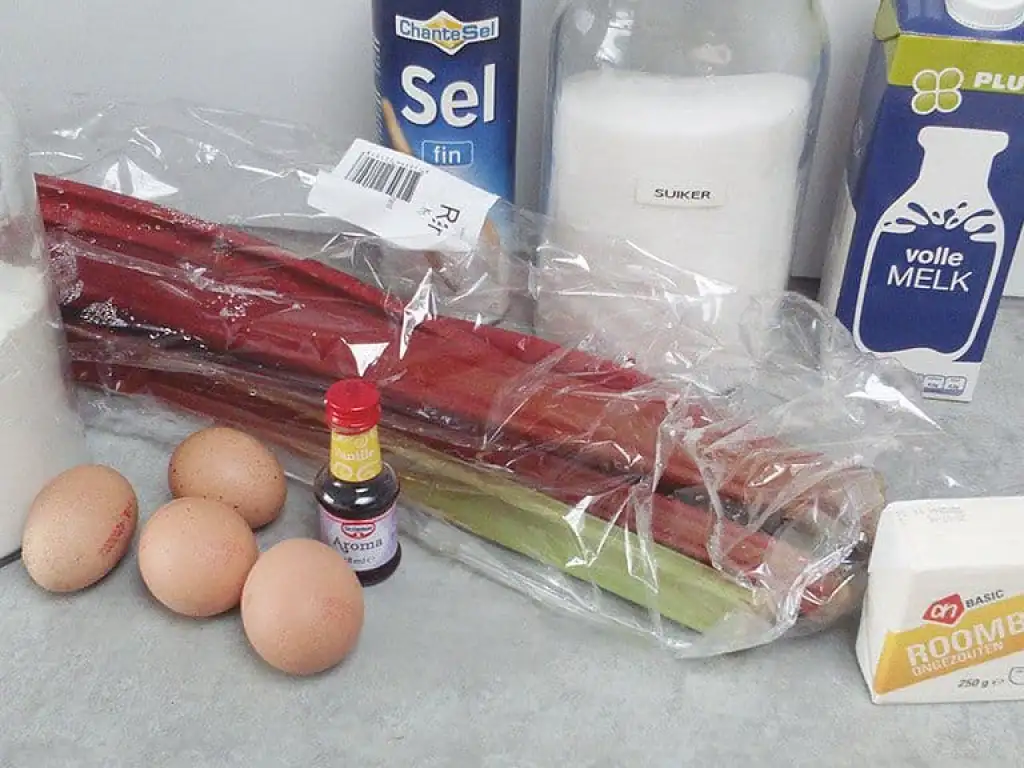 Tartelettes met rabarber ingrediënten