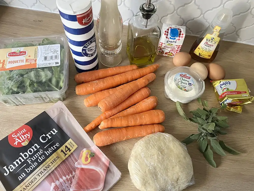 Wortel en geitenkaas quiche ingrediënten