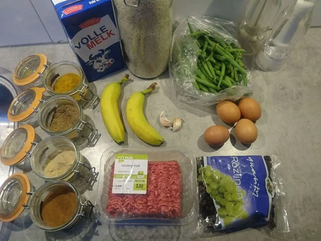 Afrikaanse bobotie ingrediënten