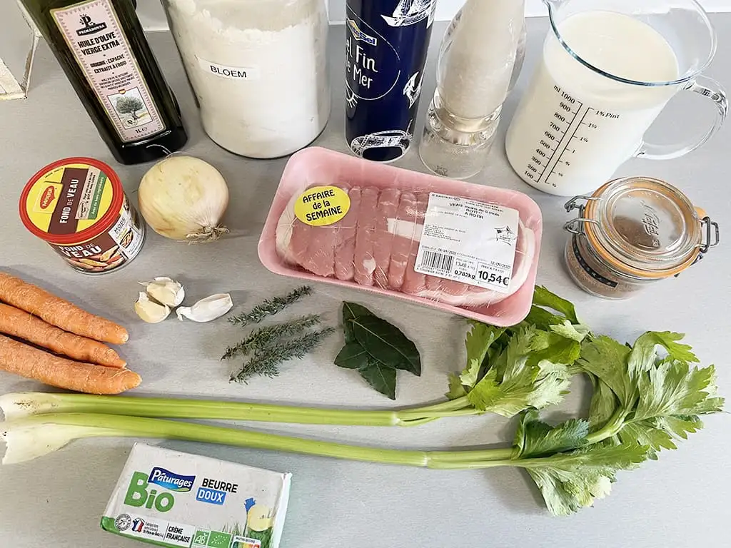 Kalfsrollade met roomsaus ingrediënten