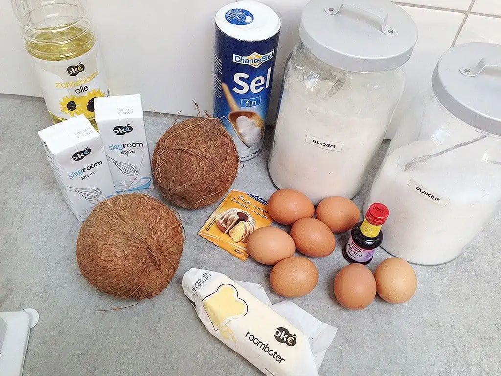 Kokosnoot taart ingrediënten