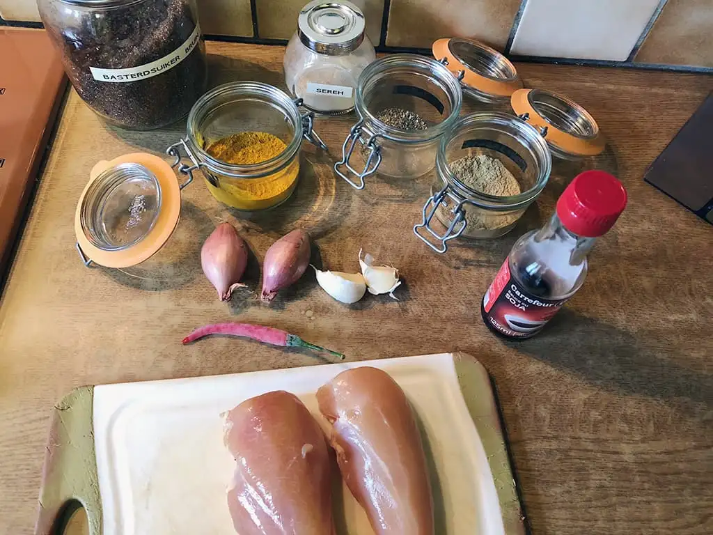 Kipsaté ingrediënten