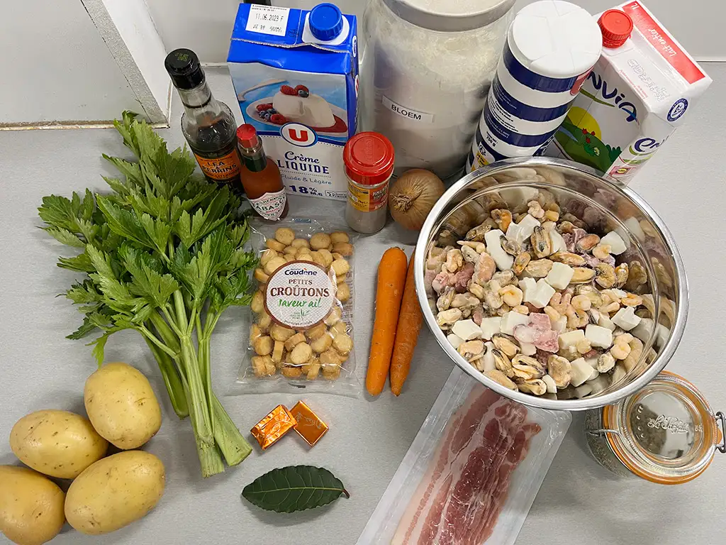 Clam chowder ingrediënten