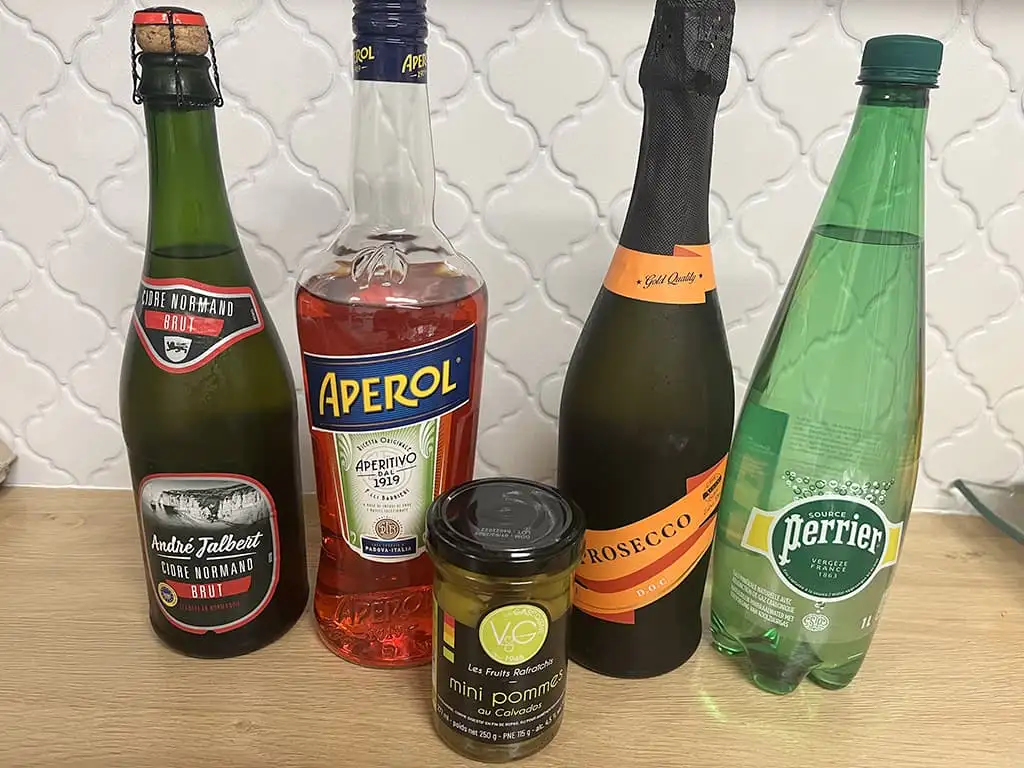 Aperol Spritz met appel cider ingrediënten