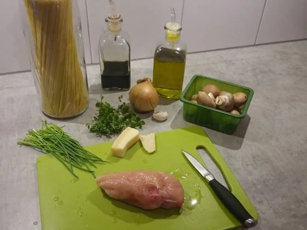 Pasta met balsamico kastanjechampignons ingrediënten