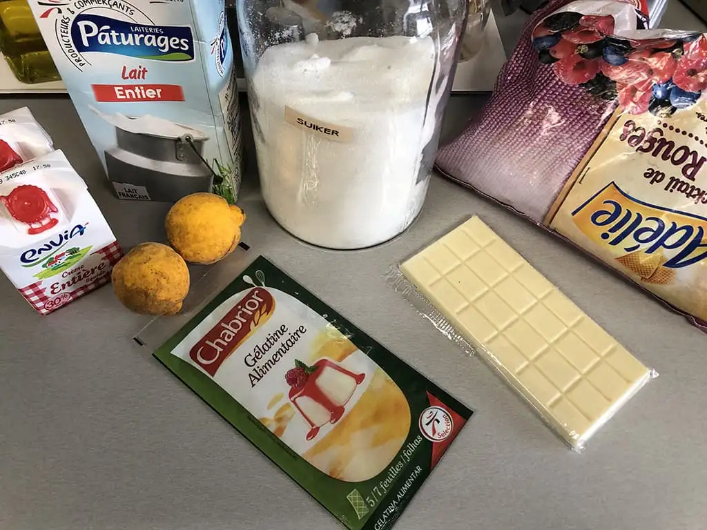 Yuzu panna cotta ingrediënten