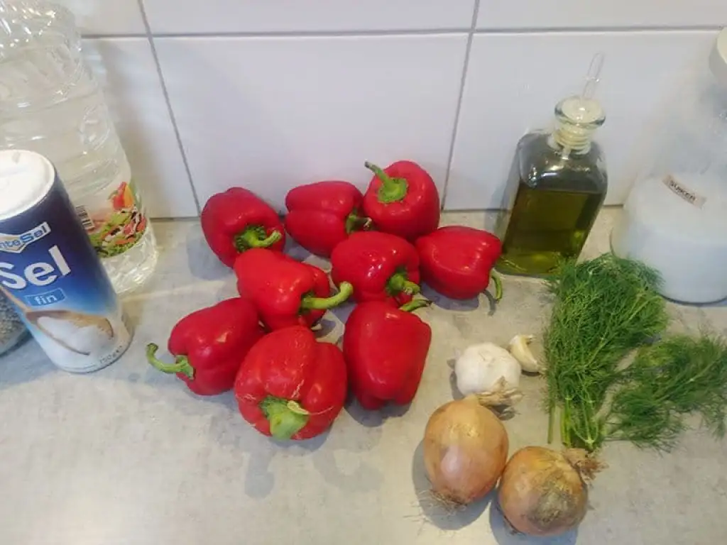 Ingeweckte geroosterde paprika's ingrediënten