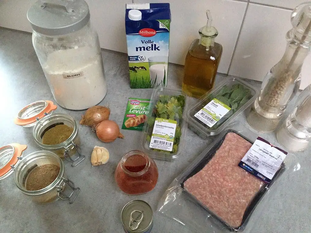 Turkse pide ingrediënten