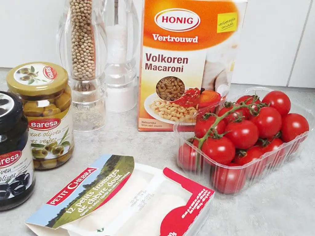 Vegetarische macaronisalade ingrediënten