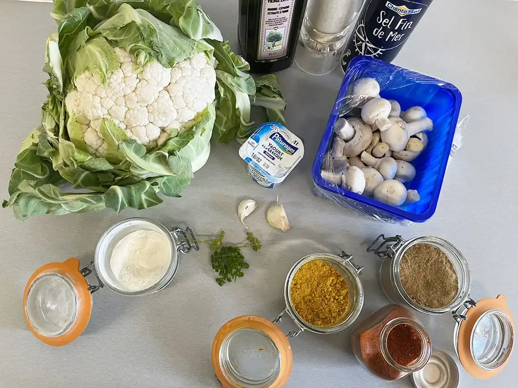 Bloemkoolsteak met champignons ingrediënten