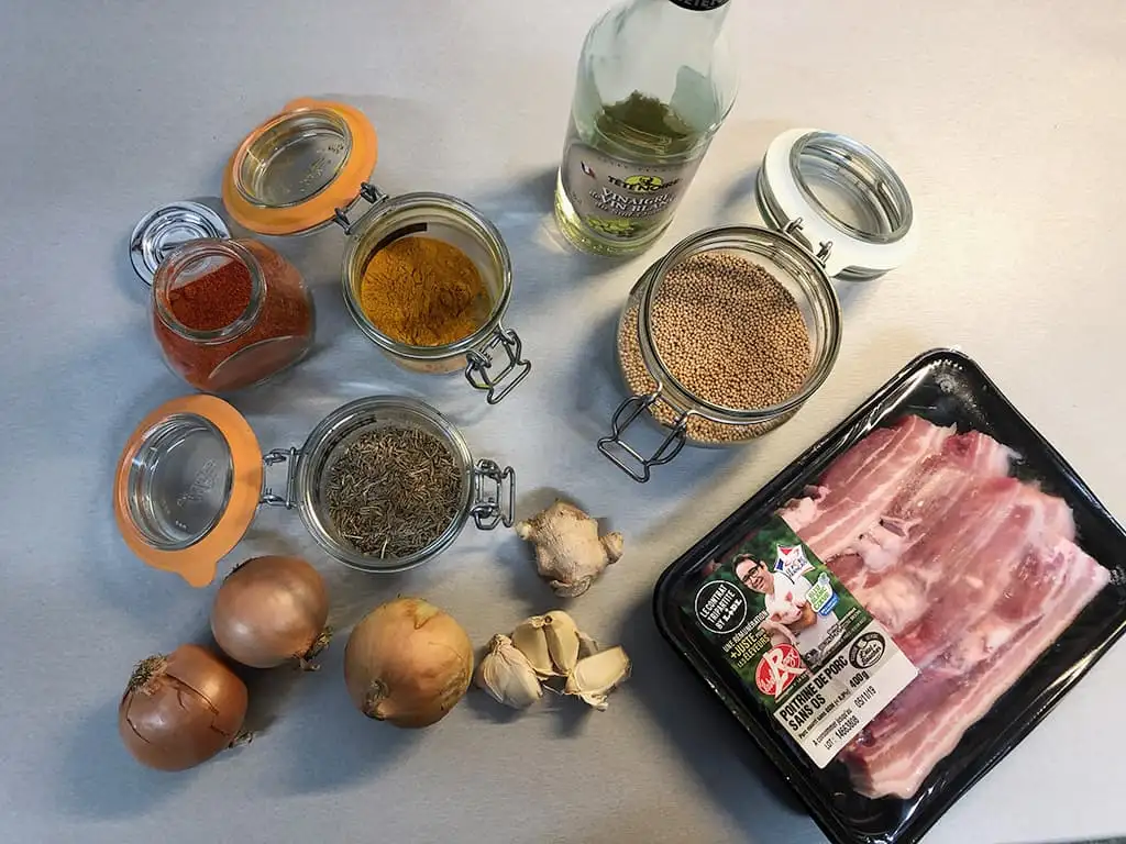Buikspek curry ingrediënten