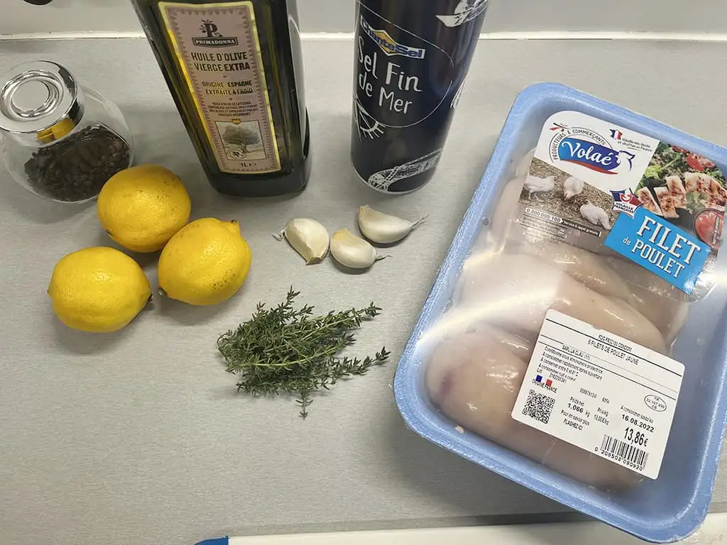 Citroenkip spiesen ingrediënten