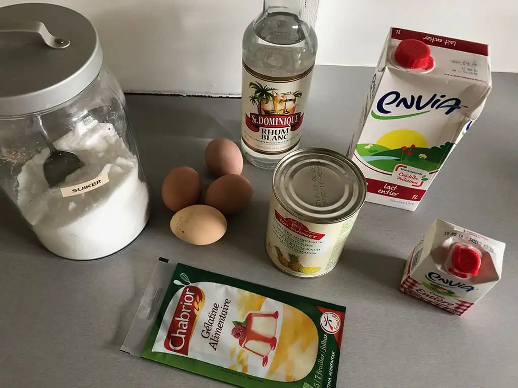 Ananas bavarois ingrediënten