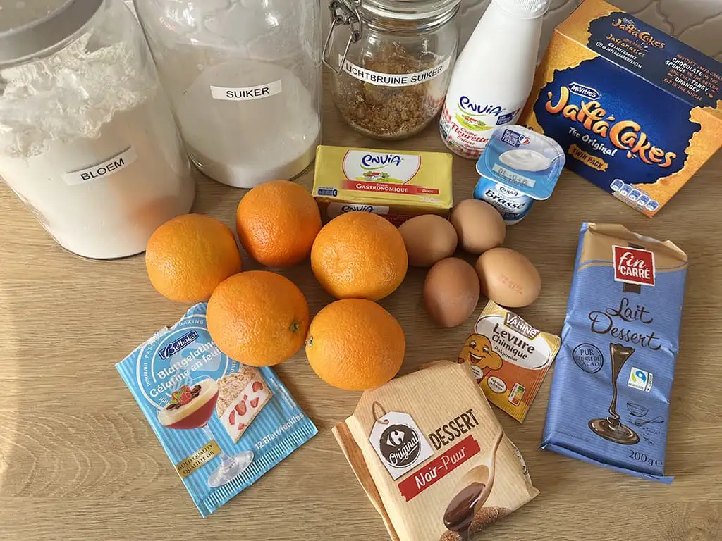 Jaffa cake taart ingrediënten