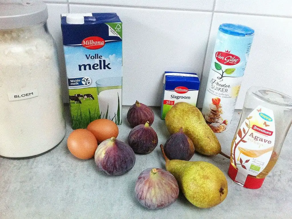 Crêpes met vijgen en peren ingrediënten