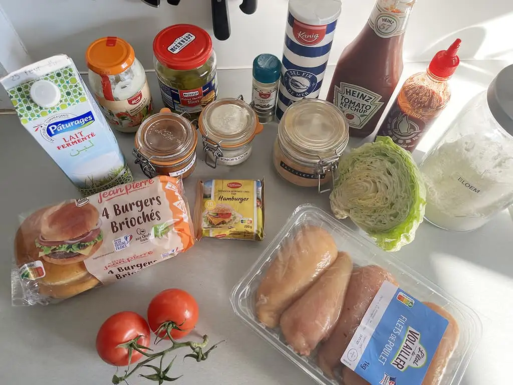KFC Zinger burger ingrediënten