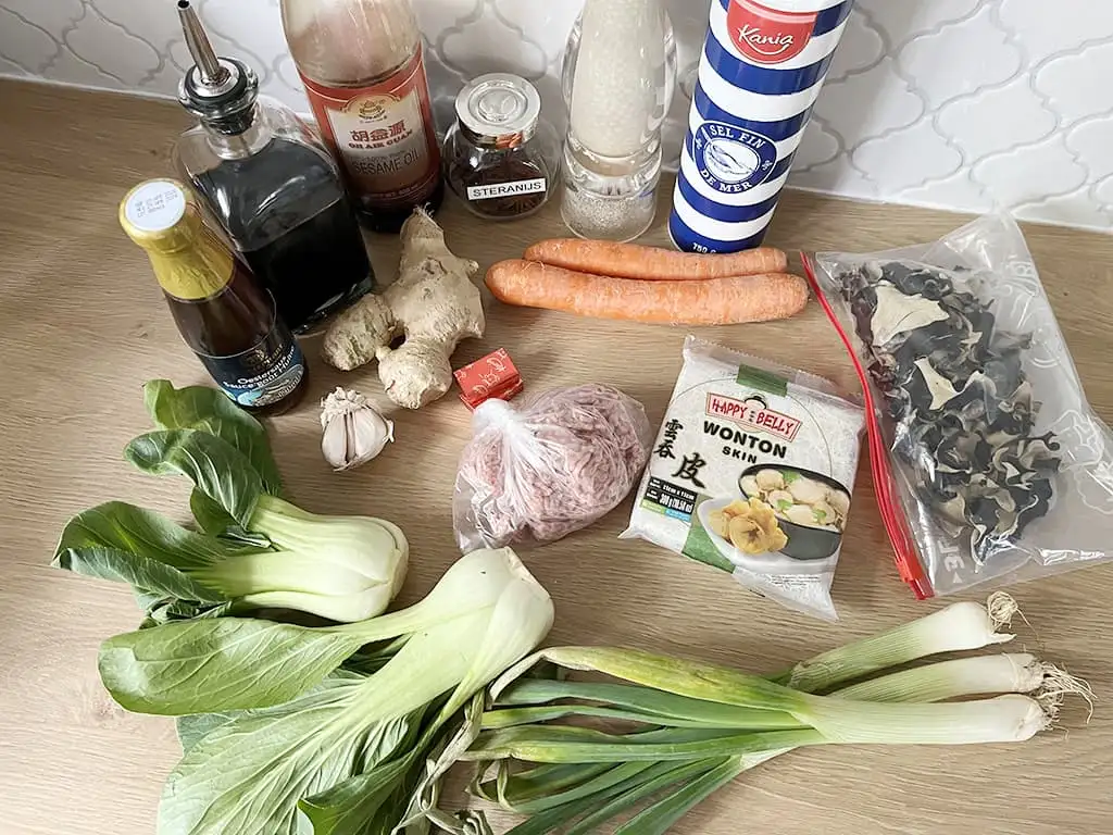 Chinese wontonsoep ingrediënten
