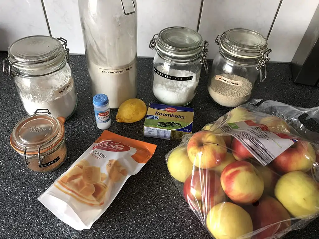 Appeltaart met fudge ingrediënten