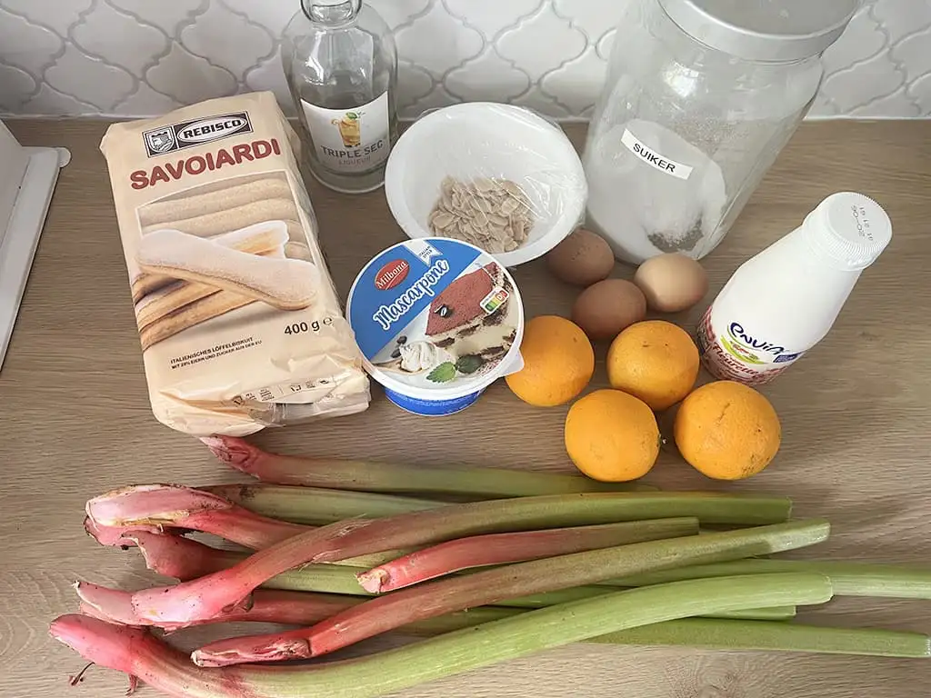 Rabarber tiramisu ingrediënten