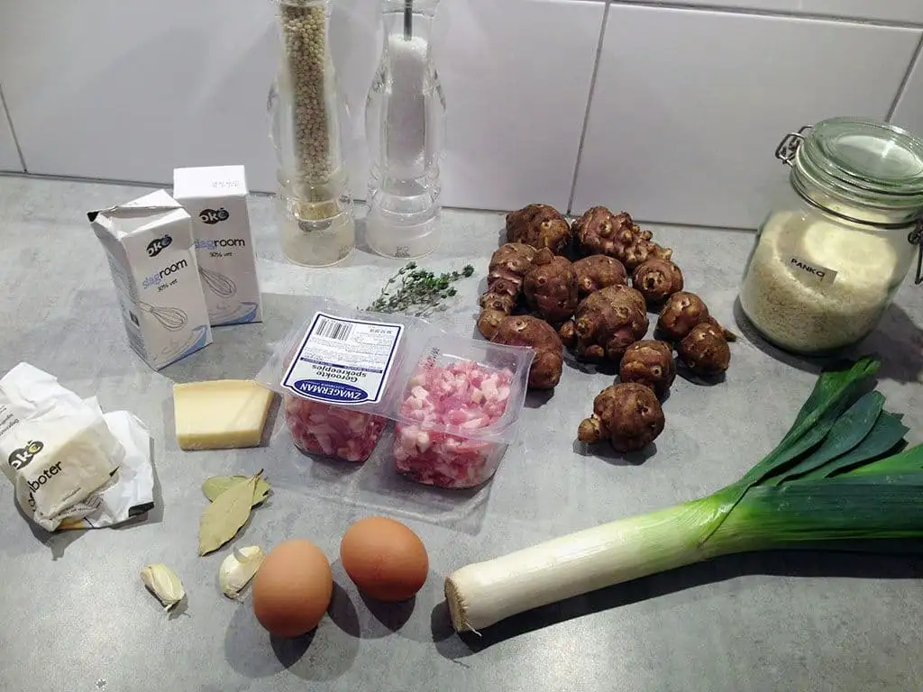 Gratin van aardpeer ingrediënten